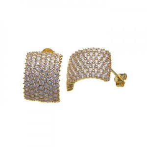 Lhe0661 Sterling Silver Gold Plated Pave cz earring