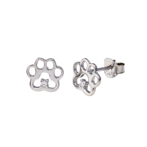 Lhe007259 Sterling Silver Dog Paw Earring