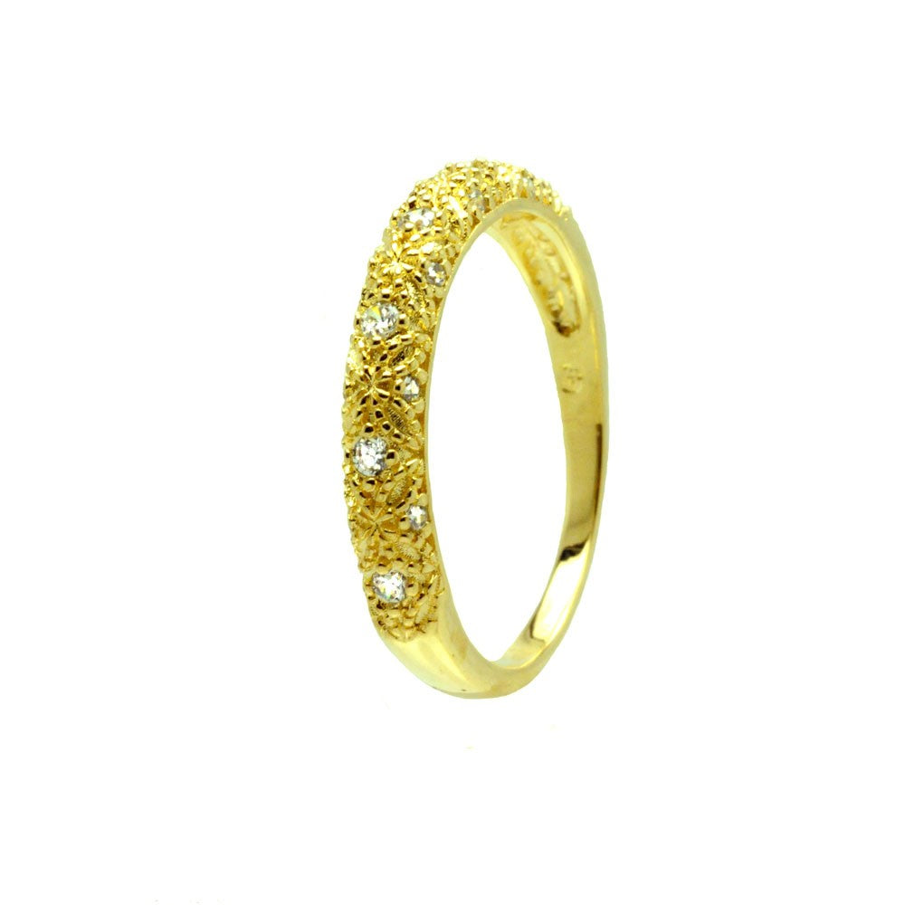 Lhr00725 Sterling Silver gold Band Ring