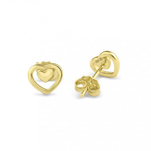 Lhe007329 Sterling Silver Heart Earring Gold