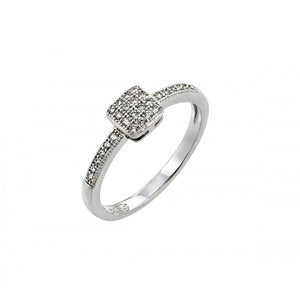 Lhr00785 Sterling Silver Small cz square ring