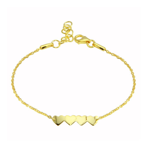 Lhbch0079 Sterling Silver Gold Plated Heart Bracelet 5-5/12'' Children size