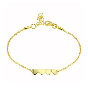 Lhbch0079 Sterling Silver Gold Plated Heart Bracelet 5-5/12'' Children size
