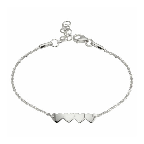 Lhbch0079RH Sterling Silver Heart Bracelet 5-5 1/2 
