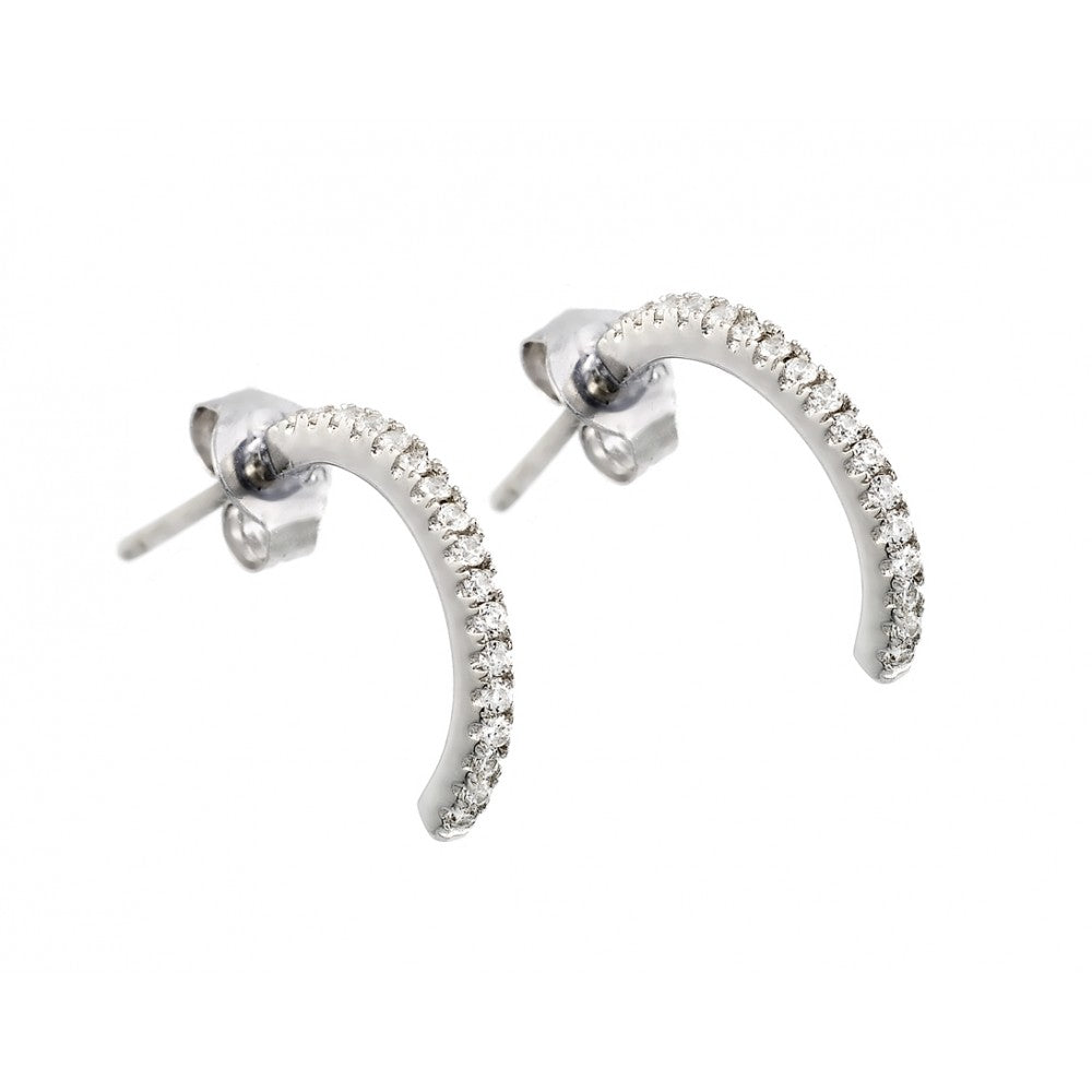 Lhe00900 Sterling Silver Earring Half Hoop