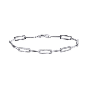 Lhb0090S Sterling Silver Paper Clip Bracelet