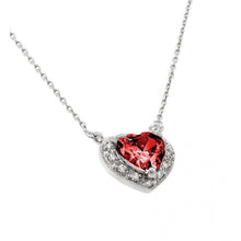 Load image into Gallery viewer, Lhp00911 Sterling Silver Heart Necklace cz Birthstone colors 18&#39;&#39; december