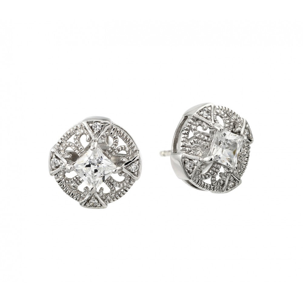 Lhe00972 Sterling Silver Filagree post earring