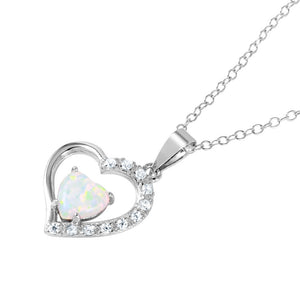 Lhp01043 Sterling Silver Heart Synthetic Opal