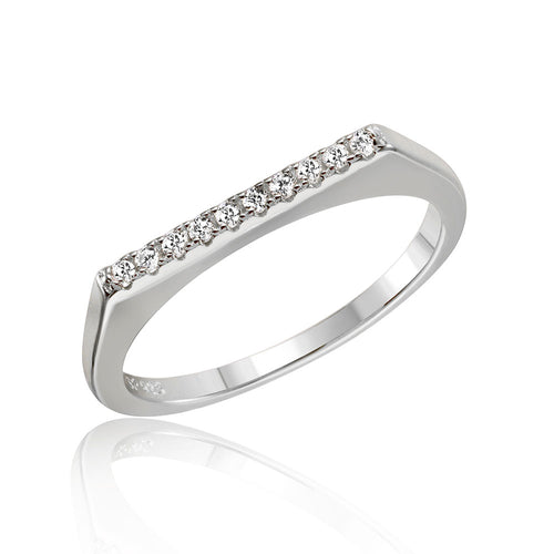 Lhr01047 Sterling Silver Stackable cz Ring