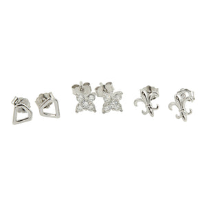 Lhe001131 Sterling Silver Assorted Little Earrings