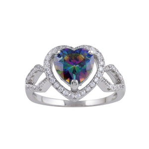 Lhr01246 Sterling Silver Rainbow Heart ring