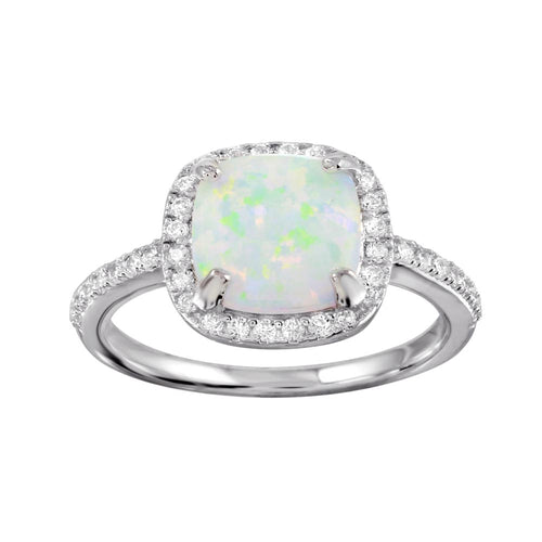 Lhr01271 Sterling Silver Square Lab opal ring