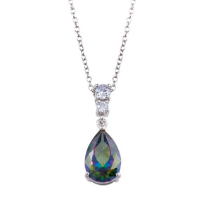 Lhn01315Tpz Sterling Silver Necklace Tear Drop Topaz