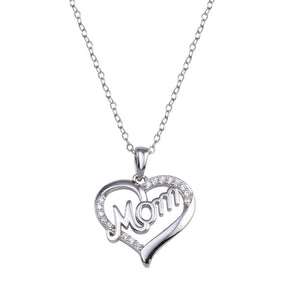 Lhp01771 Sterling Silver Mom Heart Necklace