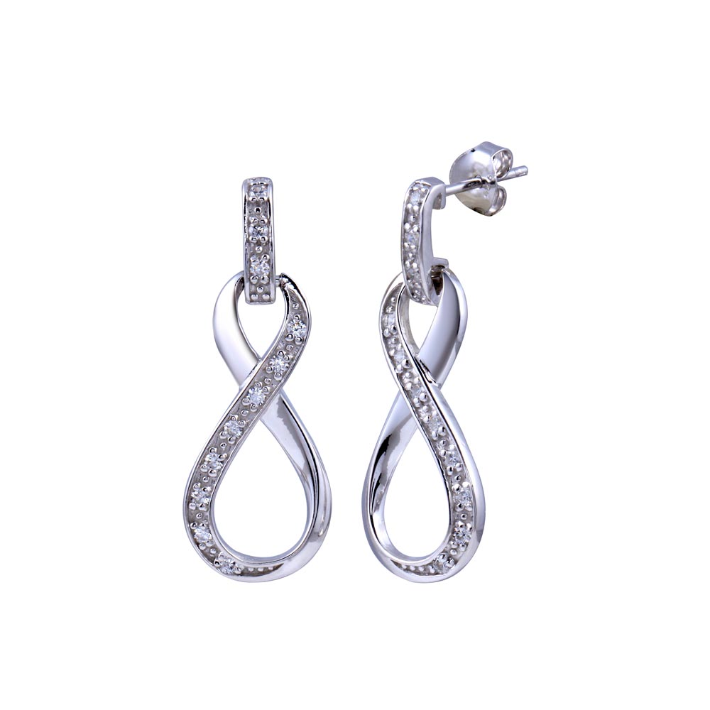 Lhe0184 Sterling Silver Earring Eternity  Cz