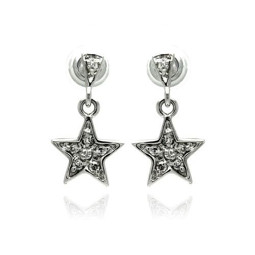 Lhe0236 Sterling Silver Cz Star Earrings