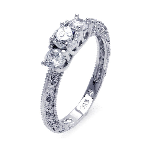Lhr0372 Sterling Silver Vintage Cz ring