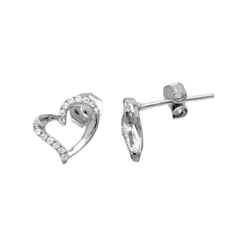 Lhe00510 Sterling Silver  Open Heart Earrings