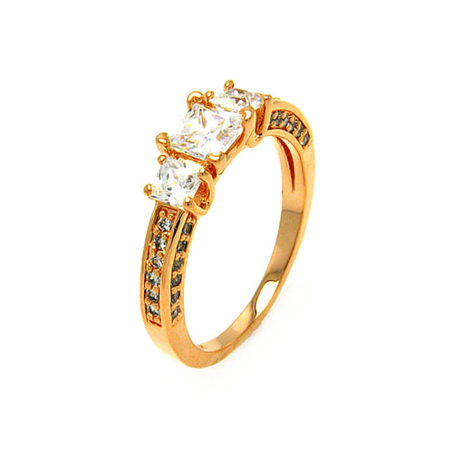 Lhr0607  Sterling Silver Gold Plated  Band Cz ring