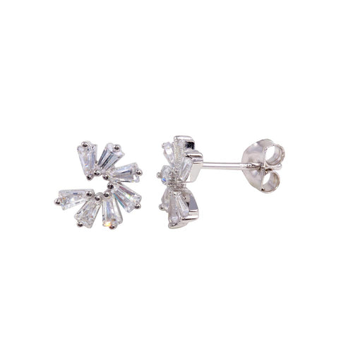 Lhe0637 Sterling Silver Baguette Cz earrings