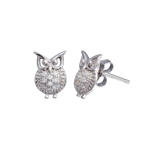Lhe00658 Sterling Silver Owl Earring
