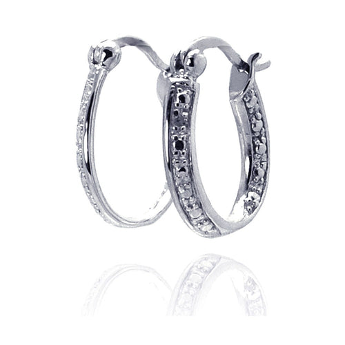 Lhe00692 Sterling Silver Hoop Cz Earrings