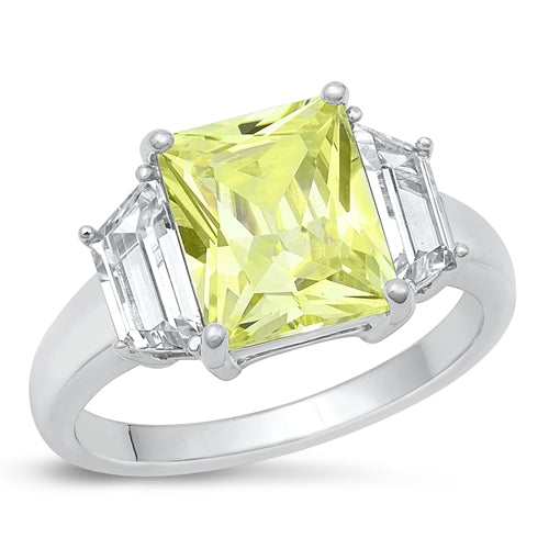 Lhr1073229 Sterling Silver Ring Cz Peridot