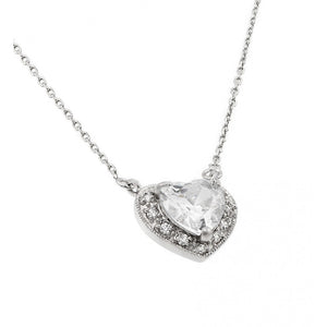 Lhp00911 Sterling Silver Heart Necklace cz Birthstone colors 18'' december