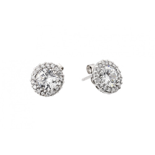 Lhe00961 Sterling Silver Brilliant round cz earring