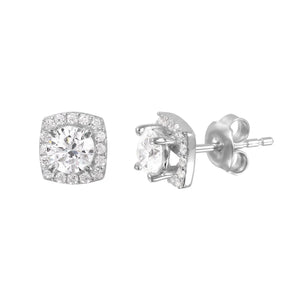 Lhe09cz Sterling Silver Stud Earring 8x7mm