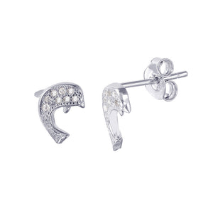 Lhe01017 Sterling Silver Dolphin  Earrings 9mm