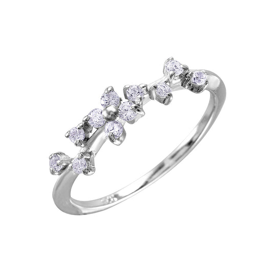 Lhr01035 Sterling Silver  Vine and Petal Cz ring