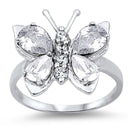 Lhr1036889    Crystal Sterling Silver Ring Butterfly Clear Cz