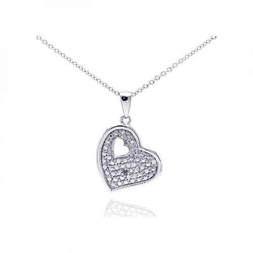 Lhp01036 Sterling Silver Pave Heart & cut out