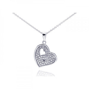 Lhp01036 Sterling Silver Pave Heart & cut out