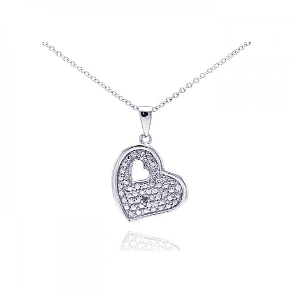 Lhp01036 Sterling Silver Pave Heart & cut out