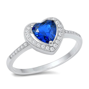 Lhr1046979 Sterling Silver Ring Cz Blue Sapphire