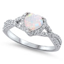 Lhr1051389 Sterling Silver Heart Lab opal ring