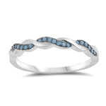 Lhr1053799 Sterling Silver Ring Faux Turquoise Stones