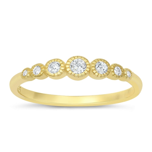Lhr105519 Sterling Silver Ring Gold Pated Band Cz rin