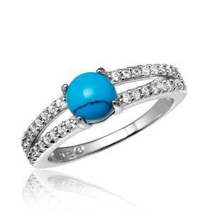 Lhr01056 Sterling Silver Ring Turquoise Stone