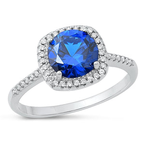 lHR1060379 Sterling Silver Ring Sapphire Cz