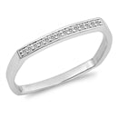 Lhr106440S Sterling Silver Cz Band Square Style