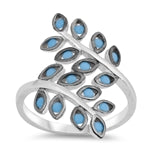 Lhr1065439 Sterling Silver Blue Leaves *NEW*