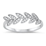Lhr1067369 Sterling Silver Ring Leaf Cz