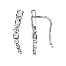 Load image into Gallery viewer, Lh01068 Sterling Silver Climbing cz earrings