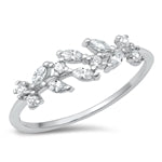 Lhr1070379 Sterling Silver  marquis band cz ring