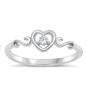 Lhr1072469 Sterling Silver Ring Heart Swirl