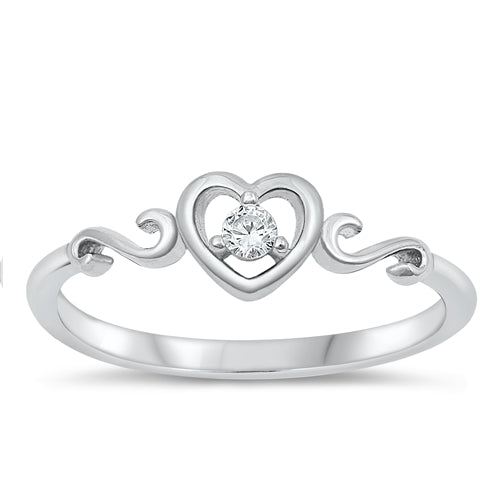 Lhr1072469 Sterling Silver Ring Heart Swirl